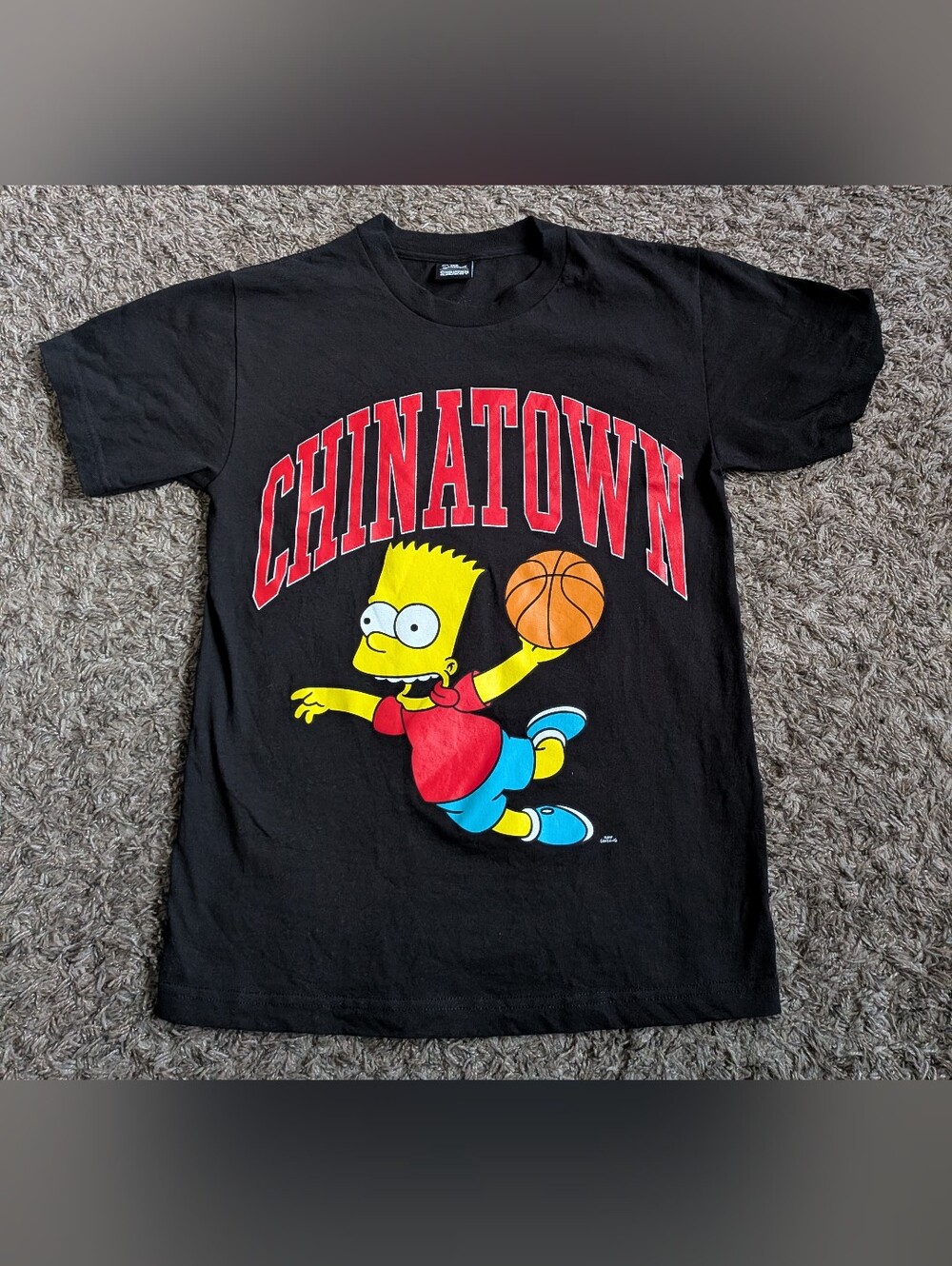 Chinatown Market x The Simpsons Air Bart Basketball Black Cotton Shirt Men's S
